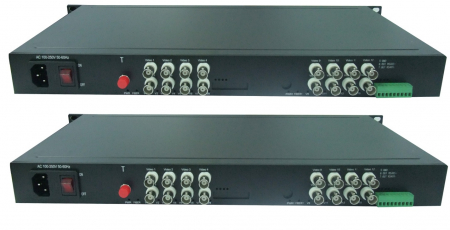 Комплект передачи видео по оптической линии связи RNO-16V-RS485